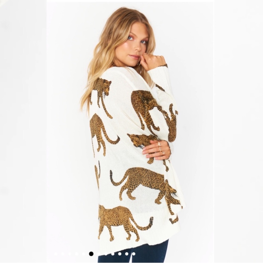 Show Me Your Mumu Tossed leopard knit sweater size medium - Picture 7 of 10